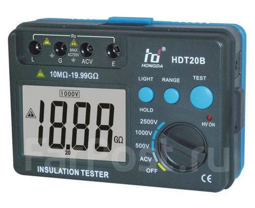 Мегаомметр HD HDT20B 500В/1000В/2500В цифровой Сопротивление Изоляции ...