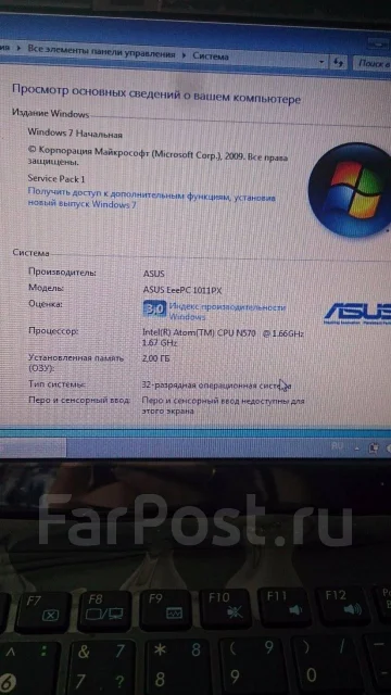 Asus Eee PC 1011PX. 10.1", 1 660����, ���� 320���, WiFi: 1, Bluetooth: 1, ����������� �� 11��. ����
