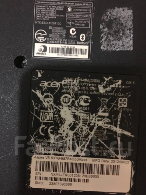 Acer Aspire V5-531G-987B4G50Makk. WiFi: 1, Bluetooth: 1 ����