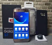 Samsung Galaxy S7. Б/у, 32 Гб, Серебристый, 3G, 4G LTE, Dual-SIM, Защищенный