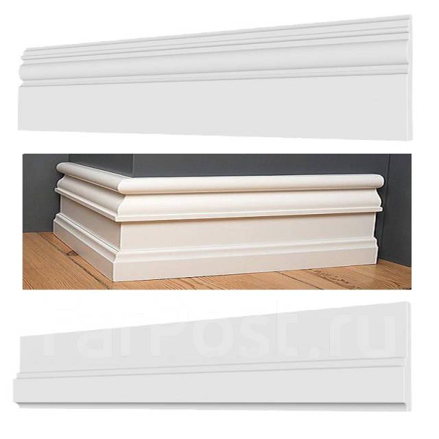 Плинтус напольный гипсовый, в наличии. Цена: 630₽ в Хабаровске