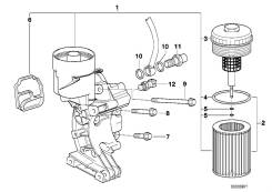 Корпус масляного фильтра. BMW Z3 BMW 3-Series, E36, E36/2, E36/2C, E36/3, E36/4, E36/5 BMW 5-Series, E39 BMW 7-Series, E38 Двигатели: M52B20, M52B25...