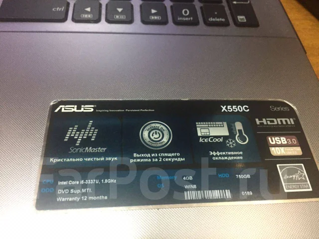 Asus X550CC. 17", ��� 4 ��, ���� 750���, WiFi: 1, Bluetooth: 1 ����