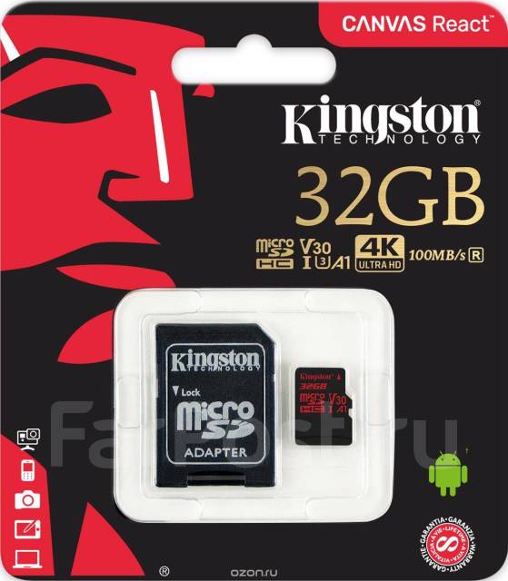 Карта памяти kingston microsdxc 64 гб