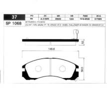 Колодки тормозные передние Mitsubishi Outlander, Citroen C-Crosser, Peugeot 4007 all 06> HSB HP0025