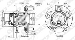 Ступичный узел rr toyota caldina , alion, wish, opa (5 шпилек) Sat, правый задний