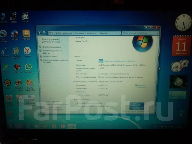 Asus F3Tc. 15.4", 1,6����, ��� 2048 ��, ���� 120���, WiFi: 1, Bluetooth: 1 ����