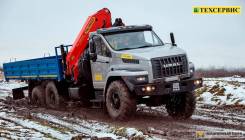 Урал 4320. Бортовой грузовик Урал NEXT с КМУ, 6 650 куб. см., 12 500 кг., 6x6. Под заказ