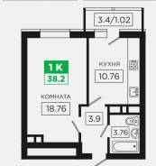 1-комнатная, невкипелова 24/2. гидрострой, частное лицо, 38 кв. м.
