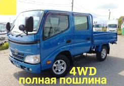 Toyota Dyna. 4WD, двухкпбинник + борт, 3 000 куб. см., 1 500 кг.