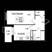 1-комнатная, г. Москва, поселение Десёновское 15 км до МКАД по Калужскому шоссе. Десёновское, частное лицо, 36 кв. м.