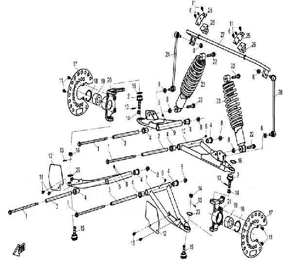 Передняя подвеска квадроцикла чертежи