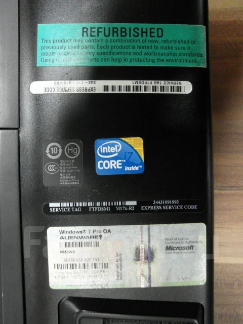 Dell Alienware M17x. ��� 8 ��, WiFi: 1, Bluetooth: 1 ����