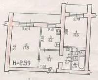 2-комнатная, улица Карла Маркса 143д. Железнодорожный, агентство, 46 кв. м.
