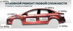 Кузовной ремонт, покраска, рихтовка, сварка, ремонт порогов, полировка