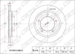 Диск тормозной. Suzuki Escudo, TA02W, TA52W, TD02W, TD32W, TD52W, TD62W, TL52W Двигатели: G16A, H25A, J20A, RF