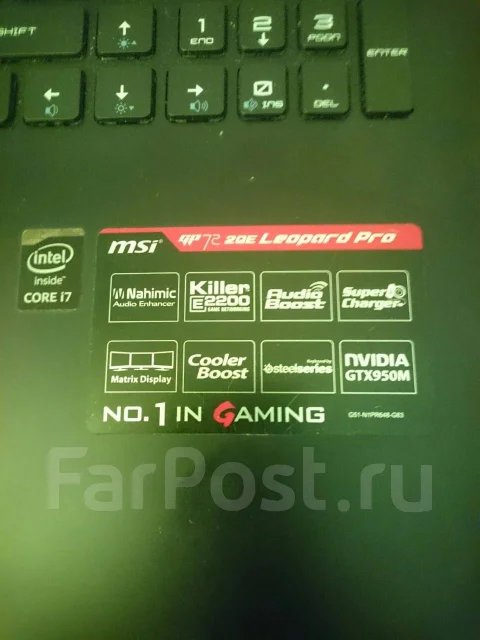 MSI GP72 6QF Leopard Pro. 17.3", 2,7����, ��� 8 ��, ���� 998���, WiFi: 1, Bluetooth: 1, ����������� �� 4��. ����