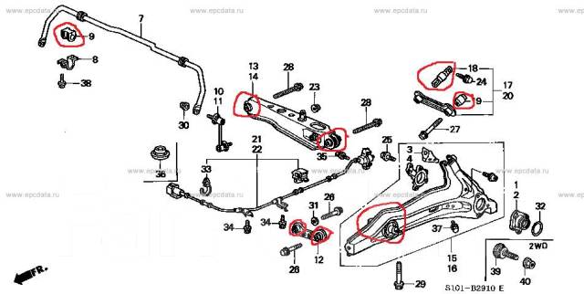 Honda cr v rd1 подвеска схема