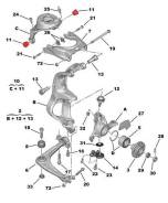 Сайлентблок рычага, тяги. Peugeot 407 Citroen C5 Citroen C6