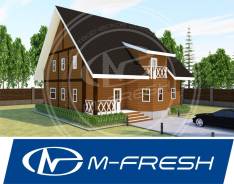 M-fresh Onix (Проект дома из бруса с острой крышей! ). 200-300 кв. м., 1 этаж, 6 комнат, дерево