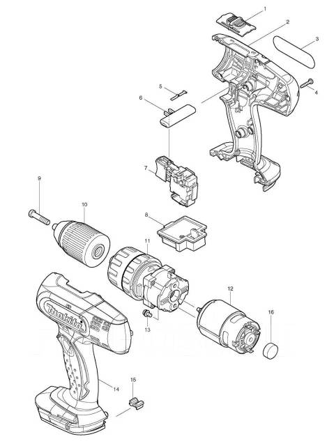 Запчасти для шуруповерта Makita DDF453 - Инструменты и строительное ...