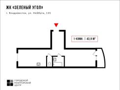 1-комнатная, улица Нейбута 135 стр. 4. 64, 71 микрорайоны, агентство, 44 кв. м. План квартиры