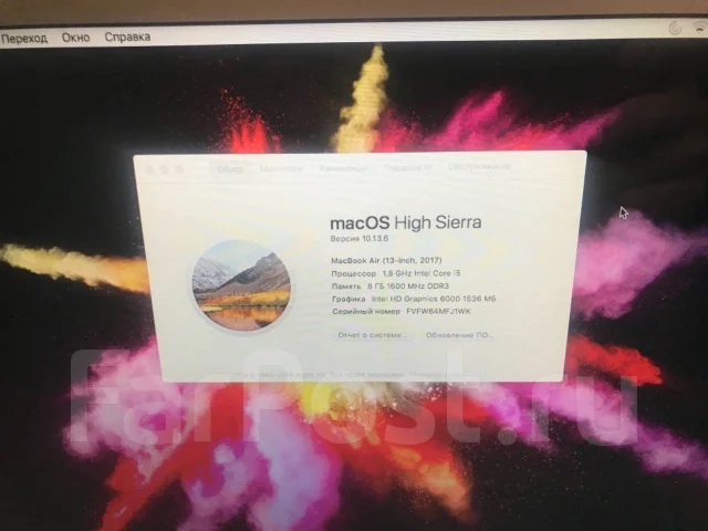 Apple MacBook Air 13 2017 Mid. 13.3", 1,8����, ��� 8 ��, ���� 128���, ����������� �� 10��. ����