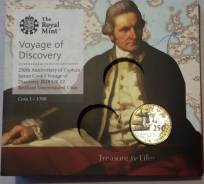 Великобритания 2 фунта 2018 Captain James Cook. Корабль. Парусник