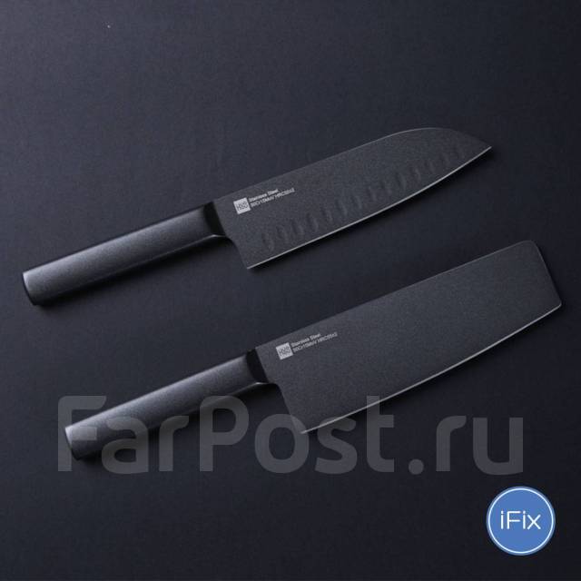 Кухонные стальные ножи Xiaomi Mi HuoHou 2 шт HU0015, новый, в наличии ...