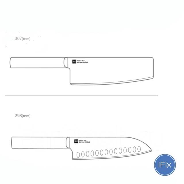 Кухонные стальные ножи Xiaomi Mi HuoHou 2 шт HU0015, новый, в наличии ...