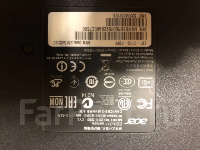 Acer Aspire ES1. 17.3", 2,2����, ��� 8 ��, ���� 1 000���, WiFi: 1, Bluetooth: 1, ����������� �� 5��. ����
