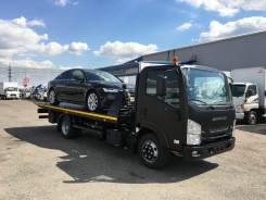 Isuzu NPR. Isuzu ELF NPR75 4.5т Эвакуатор спец. цвет черный. Платформа сдвижная, 5 200 куб. см., 4 000 кг., 4x2