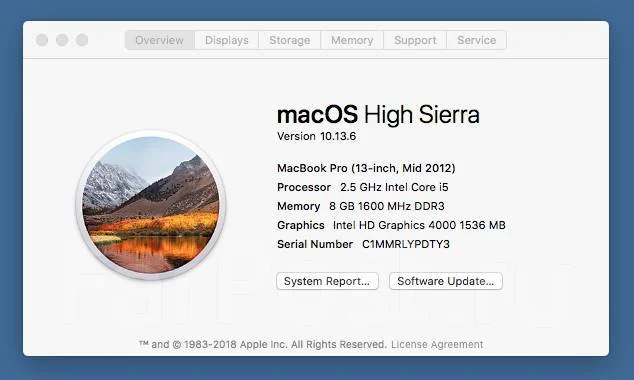 Apple MacBook Pro 13 2012 Late. 13.3", 2,5����, ��� 8 ��, ���� 128���, WiFi: 1, Bluetooth: 1, ����������� �� 8��. ����