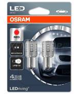 Лампа светодиодная P21W 3W 12V BA15S 5XBLI2 4M красный Osram 7456R02B