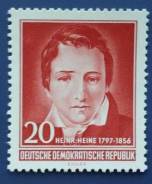 1956 ГДР. Генрих Гейне. 1 марка Чистая