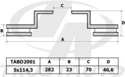 Диск тормозной. Honda HR-V Honda Odyssey, RA1, RA2, RA3, RA4, RA5 Honda CR-V, RD1, RD2