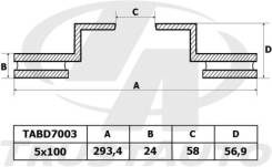 Диск тормозной. Subaru Forester, SF5, SG5 Subaru Legacy, BD5, BE5, BE9, BEE, BG5, BH5, BH9, BHE Subaru Impreza, GC8, GDA, GDB, GF8, GGA, GM8, GC8LD, G...