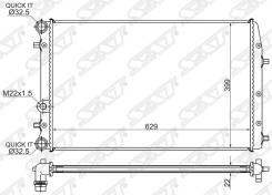 Радиатор SEAT Ibiza, SKODA Fabia, VW Polo (2001-2007) двигателя ШИРОКИЙ SAT VW0011-1
