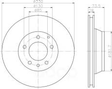 Тормозной диск Hella арт. 8DD355109-821
