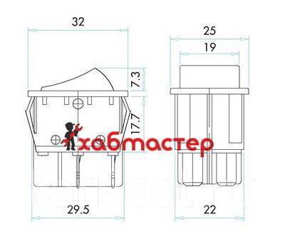 Переключатель для фритюрницы, сварочного аппарата, 25 А, 220В (ON-OFF),  новый, в наличии в Хабаровске