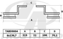 Диск тормозной. Toyota Land Cruiser, KDJ90, KDJ95, KZJ90, KZJ95, LJ90, LJ95, RZJ90, RZJ95, VZJ90, VZJ95 Toyota Hilux Surf, KDN185, KZN185, RZN185, VZN...