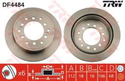 Диск тормозной задний TOYOTA LAND CRUISER 70, 90, 120, LEXUS GX470 DF4484 trw DF4484 в наличии