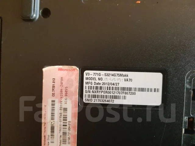 Acer Aspire V3-771G. 17.3", ��� 4 ��, WiFi: 1, Bluetooth: 1 ����