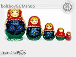Матрешка российская/ 5 кукол, 67*100мм "БУКЕТИК"/ Артикул: suv-5-39big