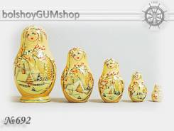 Матрешка российская/ 5 кукол, 72*115мм "ДОМИК" /Артикул: suv-5-692