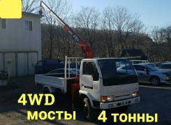 Nissan Atlas. 4WD, борт 4 тонны + кран, 4 200 куб. см., 4 000 кг., 4x4