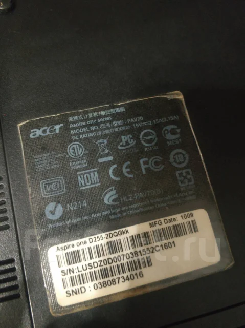 Acer Aspire One D255-2DQkk. 1,6����, ��� 1024 ��, ���� 120���, WiFi: 1, Bluetooth: 1, ����������� �� 2��. ����