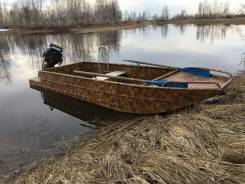 Плоскодонная лодка типа джонбот. 2015 год год, длина 4,50 м., двигатель подвесной, бензин