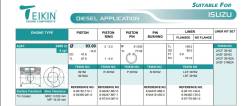 Поршень. Isuzu Wizard Isuzu D-MAX Двигатели: 4JA1, 4JA1T, 4JA1TC. Под заказ