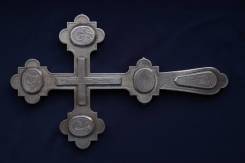 Старинный напрестольный крест. Серебро "84". Мастерская "ПН". 1880е гг. Оригинал
